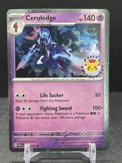 Ceruledge Pokemon Day Stamp Cosmos Holo #40/91 Paldean Fates - Image 1