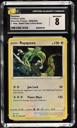 CGC NM/Mint 8 Rayquaza SWSH029 Black Star Promo Pokemon Cosmos Holo - Image 3