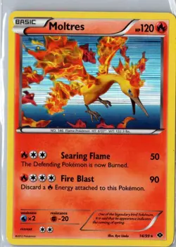 MOLTRES 14/99 HOLO RARE NEXT DESTINIES POKEMON HOLO MP - Image 1