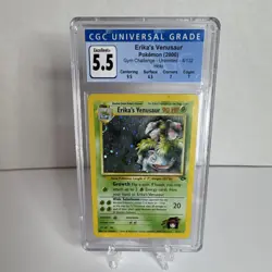 Pokemon TCG Erika's Venusaur 4/132 Gym Challenge Unlimited Holo CGC 5.5 90HP - Image 1