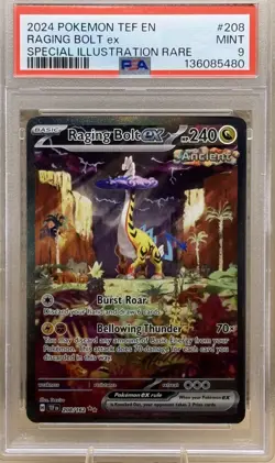 2024 POKEMON TEF EN-TEMPORAL FORCES #208 RAGING BOLT EX PSA 9 - Image 1