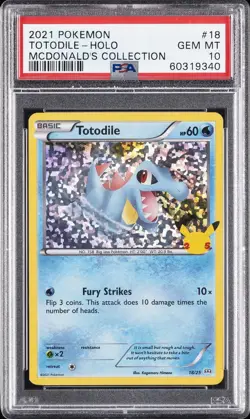 2021 POKEMON MCDONALD'S COLL #18 TOTODILE-HOLO PSA 10 - Image 1