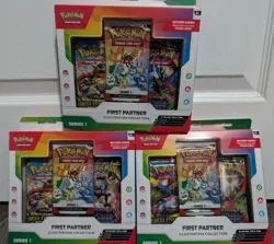 3x Pokemon TCG First Partner Illustration Collection Series 1 Sealed - Image 1