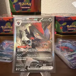 N's Zoroark ex 185/159 Pokemon TCG Sv09: Journey Together Holo SIR + Extras! - Image 1
