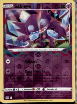 Spanish Sableye 070/196 Holo Rare Lost Origin Pokemon Reverse Holo Near Mint - Image 1