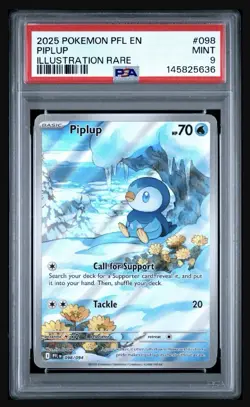 PIPLUP # 098 (PSA 9) 2025 POKEMON PFL EN-PHANTASMAL FLAMES | ILLUSTRATION RARE - Image 1