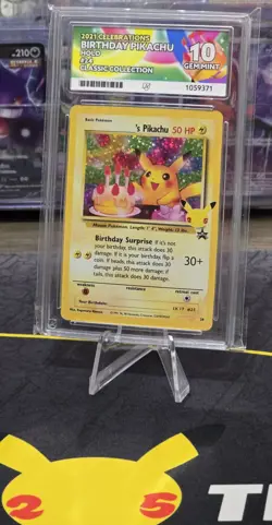 Pokemon TCG Birthday Pikachu 24 Celebrations Classic Collection ACE 10 Gem Mint - Image 3