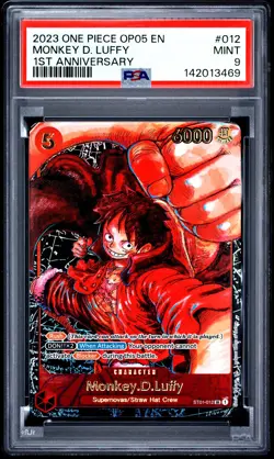 Monkey D. Luffy PSA9 2023 One Piece Op05-Awakening 1st Anniversary #012 - Image 1