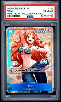 Nami PSA10 2025 One Piece Japanese Mini-Tin Vol.2-Rokushiro #112 - Image 1