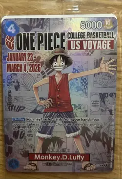 Bandai Namco Monkey.D.Luffy P-055 One Piece CCG US Voyage Promo Card - Image 1