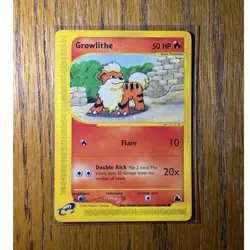 Pokemon Growlithe Skyridge 62/144 Regular Common Basic 50 HP Card - Image 1