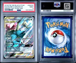2019 POKEMON SM BLACK STAR PROMO #SM167 FULL ART/CELEBI & VENUSAUR GX PSA 9 - Image 3
