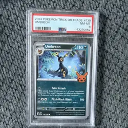 2024 POKEMON TRICK OR TRADE #130 UMBREON PSA 8 - Image 1