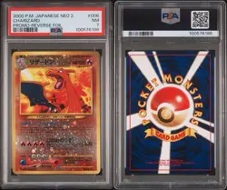 2000 Pokemon Japanese Neo 2 Charizard Promo #006 Reverse Foil PSA 7 - Image 3