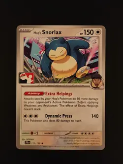 Hop's Snorlax Non-Holo - NM - Pokemon Prize Pack Series 7 Stamped - Image 1