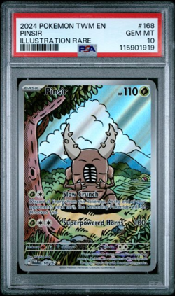 Pokemon PSA 10 GEM MINT TWM EN Pinsir #168 Illustration Rare - Image 1