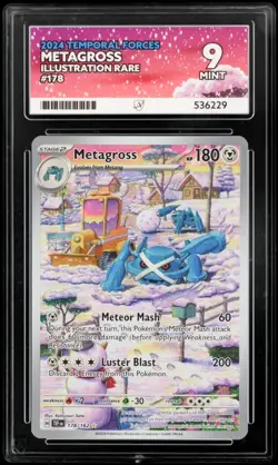 Pokemon TCG 2024 Temporal Forces METAGROSS #178 IR Ace MINT 9 - Image 1