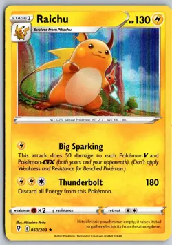Raichu 050/203 Holo Rare Evolving Skies Pokemon Holo Near Mint - Image 1