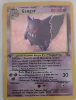 1999 Pokemon Fossil 1st Edition Gengar 5/62 Holo Rare WOTC Vintage MP - Image 1