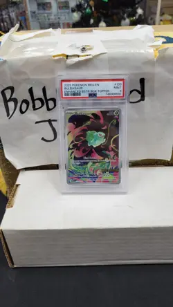 2025 BULBASAUR FULL ART STAMPED BOX TOPPER MEGA EVOLUTIONS POKEMON PSA 9 #133 - Image 1