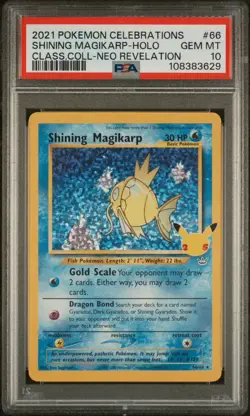 2021 POKEMON CELEBRATIONS CLASSIC COLL #66 SHINING MAGIKARP-HOLO PSA 10 - Image 1