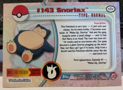 Snorlax #143 Normal - Topps Blue Logo Pokemon TV Animation Edition NM - Image 2