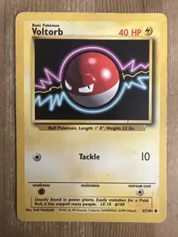 Pokemon TCG Voltorb Base Set 67/102 Regular Unlimited Common DMG - Image 1