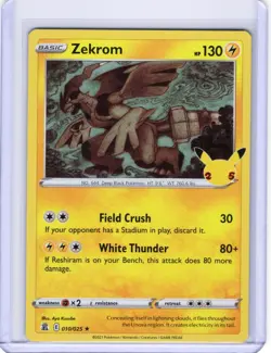 Zekrom 10/25 Holo Rare 25th Anniversary Celebrations Pokemon - Image 1
