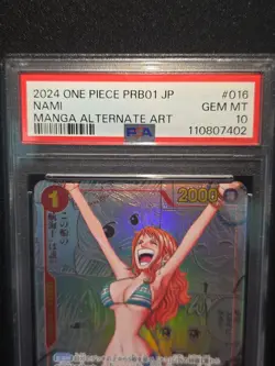 2024 One Piece Nami PRB01 The Best OP01-016 MANGA Alternate Art PSA-10 GEM JPN. - Image 4