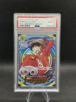 One Piece Monkey D. Luffy Promo Foil ONE PIECE DAY'24 PSA 10 Card 109 - Image 1