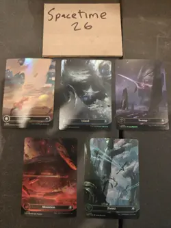 MTG Edge of Eternities Full Art FOIL Borderless Basic Land Set - Image 1