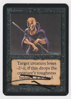 Signed Weakness MP Alpha (Limited Edition) Artist Douglas Shuler 1993 MTG Magic! - Image 1