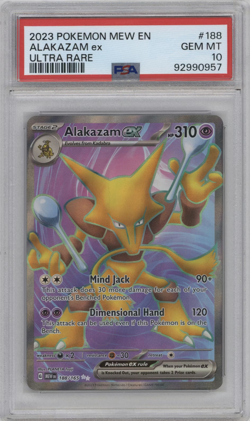 Alakazam ex PSA 10 Ultra Rare EX Holo 188/165 Scarlet & Violet 151 Pokemon Card - Image 1