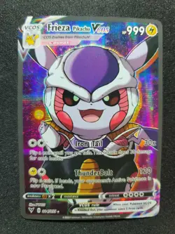 PIKACHU FRIEZA Vcos Cosplay Holo Prism Custom Fan Full Art Card Pokemon - Image 1