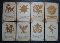 A Game Of Thrones LCG 2.0 Promo Set of 8 Wooden House Cards - Image 1