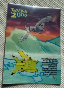 2000 Pokemon The Movie Lugia & Pikachu Topps Sticker Card #4 of 10 - Image 1