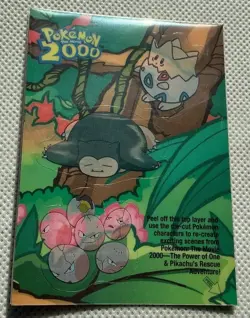 2000 Pokemon The Movie Togepi Snorlax Exeggcute Topps Sticker Card #10 of 10 - Image 1
