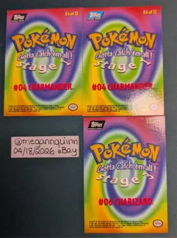 1999 Topps Pokemon Movie Evolutions Cards Charizard Charmander Foil - Image 3