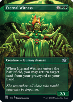 1 x Eternal Witness - Foil - Borderless - Double Masters 2022 - Light Play - MTG - Image 1