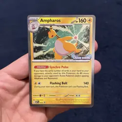 Pokemon Ampharos Mega Evolution Chaos Rising Prerelease Black Star Promo MEP 075 - Image 1