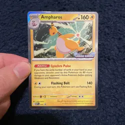 Pokemon Ampharos Mega Evolution Chaos Rising Prerelease Black Star Promo MEP 075 - Image 5