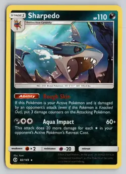 SHARPEDO 82/149 HOLO HOLO RARE SM BASE SET POKEMON HOLO NM - Image 1