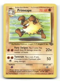 Primeape 43/64 - Jungle Unlimited - Pokemon Card LP - Image 1