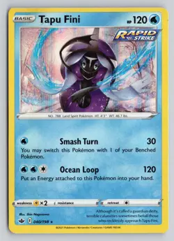 TAPU FINI 040/198 HOLO RARE CHILLING REIGN POKEMON HOLO NM - Image 1