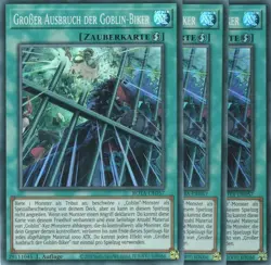 yugioh 3x GROßER AUSBRUCH DER GOBLIN BIKER ROTA-DE057 SUPER 1AUFLAGE DEUTSCH - Image 1