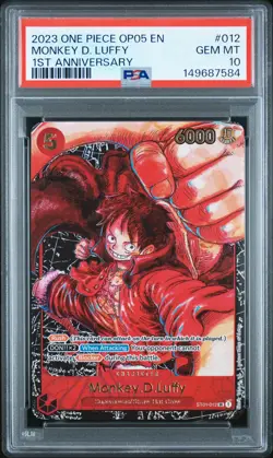2023 ONE PIECE OP05-AWAKENING OF THE NEW ERA 1ST ANV #012 MONKEY D. LUFFY PSA 10 - Image 1