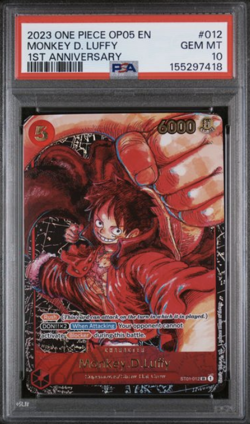 MONKEY D. LUFFY PSA 10 2023 ONE PIECE OP05-AWAKENING OF THE NEW ERA #012 - Image 1