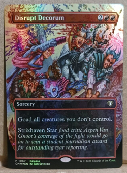 Disrupt Decorum Foil - Commander Masters Release - MTG - Full Art - Promo P1067 - Image 1