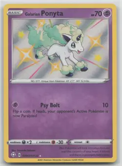 Pokemon Card Galarian Ponyta Holo Rare Shining Fates: Shiny Vault SV047/SV122 - Image 1
