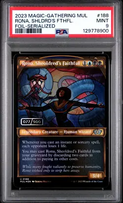 2023 FOIL-SERIALIZED #188 RONA, SHEOLDRED'S FAITHFUL 77/500 PSA 9 - Image 1